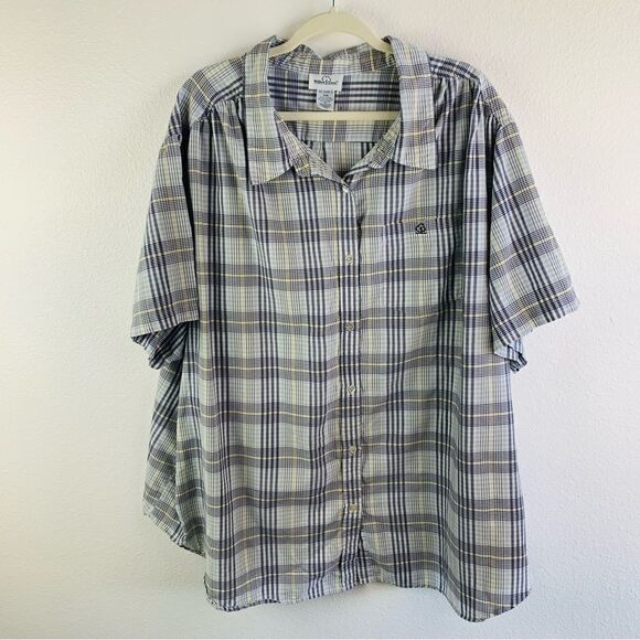 Willow Lane Plaid Short Sleeve Top - Picture 1 of 3